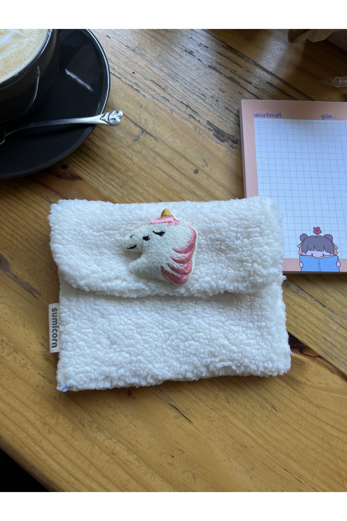 Cute Plush Pötikare Lined Washable Snap Fastener Detailed Pad Bag,Wallet, In-Bag Organizer