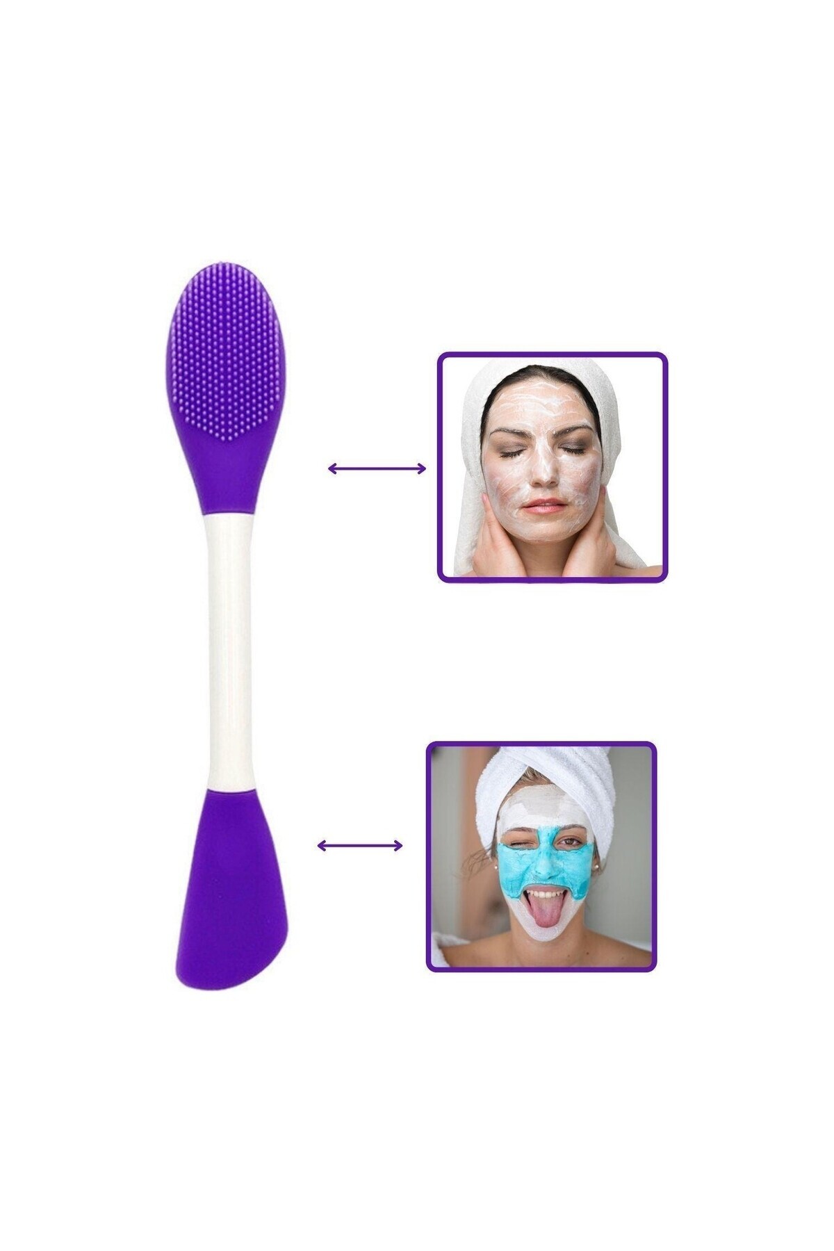 Çift Taraflı Silikon Yüz Maskesi Uygulama Ve Peeling Fırçası — TYCO7H8IHN170535031969905 — تصویر 3 از 3