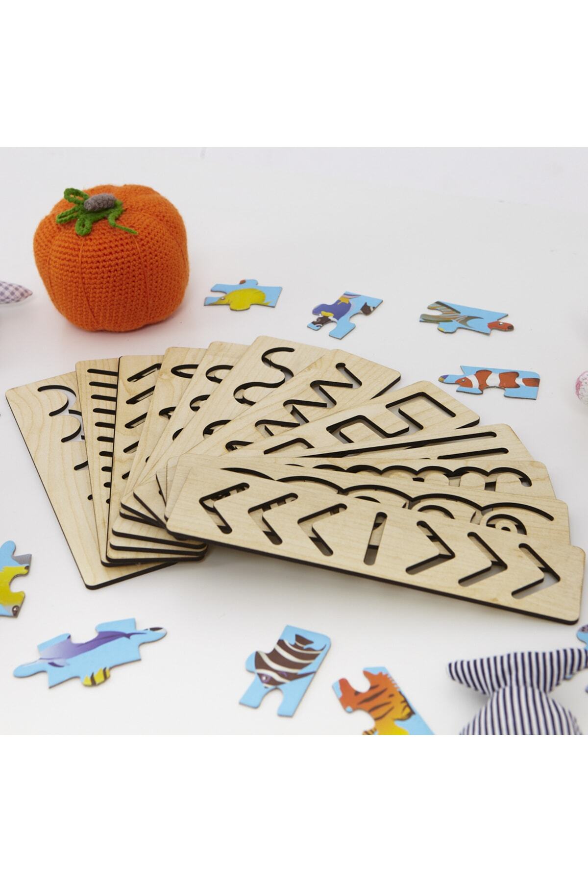 İCONS Montessori Ahşap Çizgi Çalışma Seti El Kası Geliştirme ve Şekil Çalışma Seti fotoğrafı 5 (önizleme)