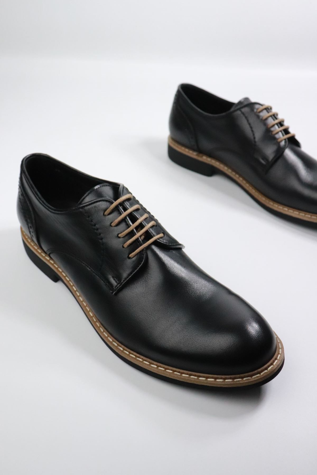 Freefoot-- 2650-2 Black Genuine Leather Thin Sole Men's Classic Shoes 2