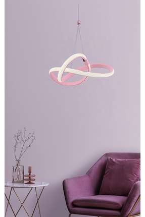 Buiva Modern Led Avize Pembe Avize Çocuk Odası Avize Power Led 6500K Buz Beyazı