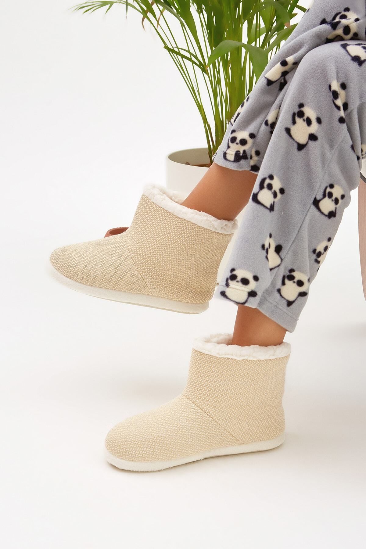 Fleece lined slipper top boots