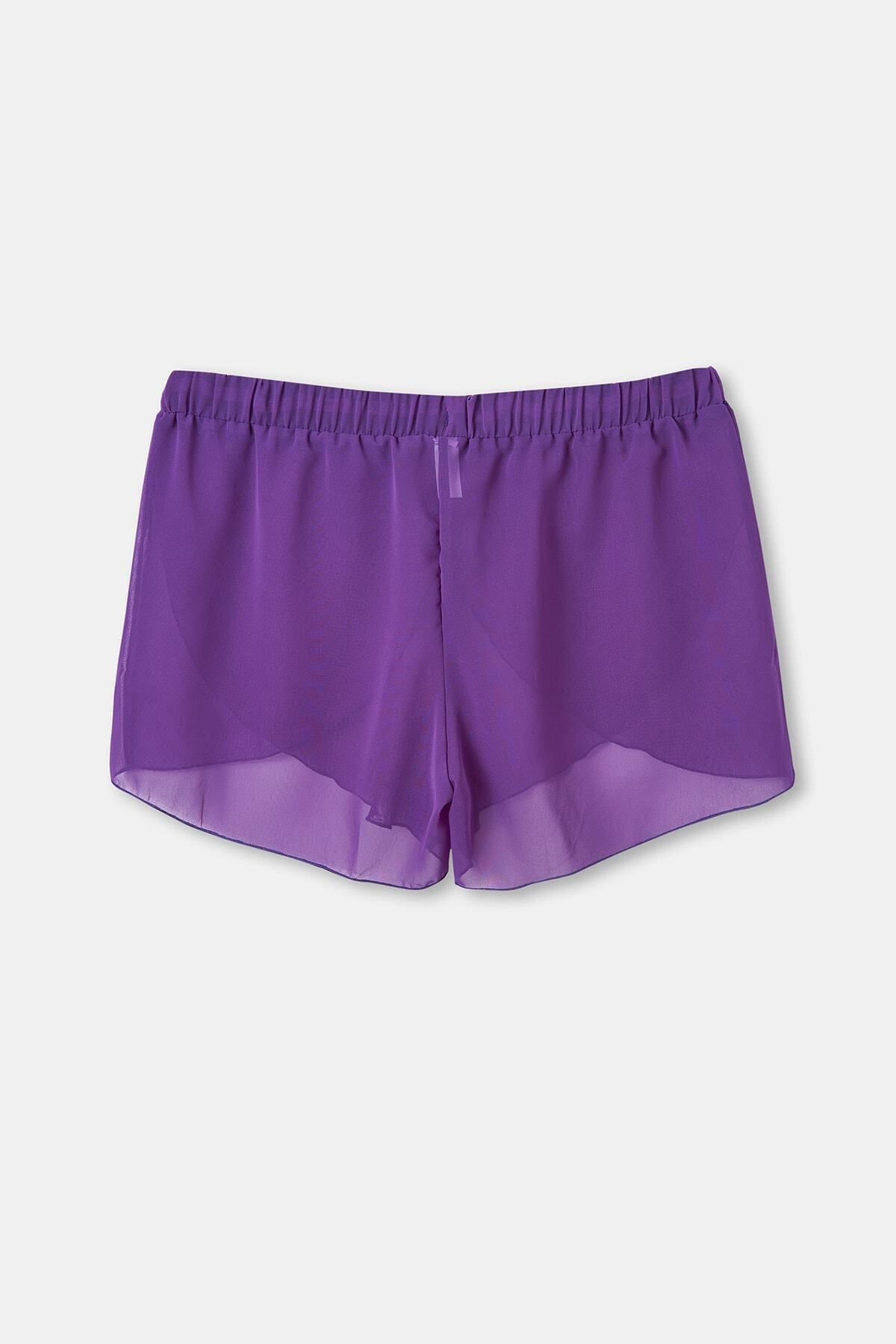 Dagi-Lilafarbener kurzer Pareo aus Chiffon 5