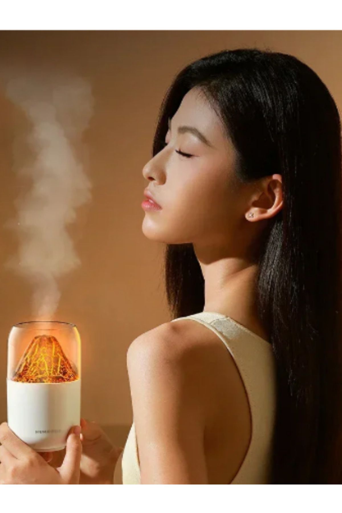 Teknoloji Gelsin Hava Nemlendirici Volkanik Tasarım 300 ml Humidifier Ultrasonik Sessiz Buhar Makinesi Aroma Difüzörü