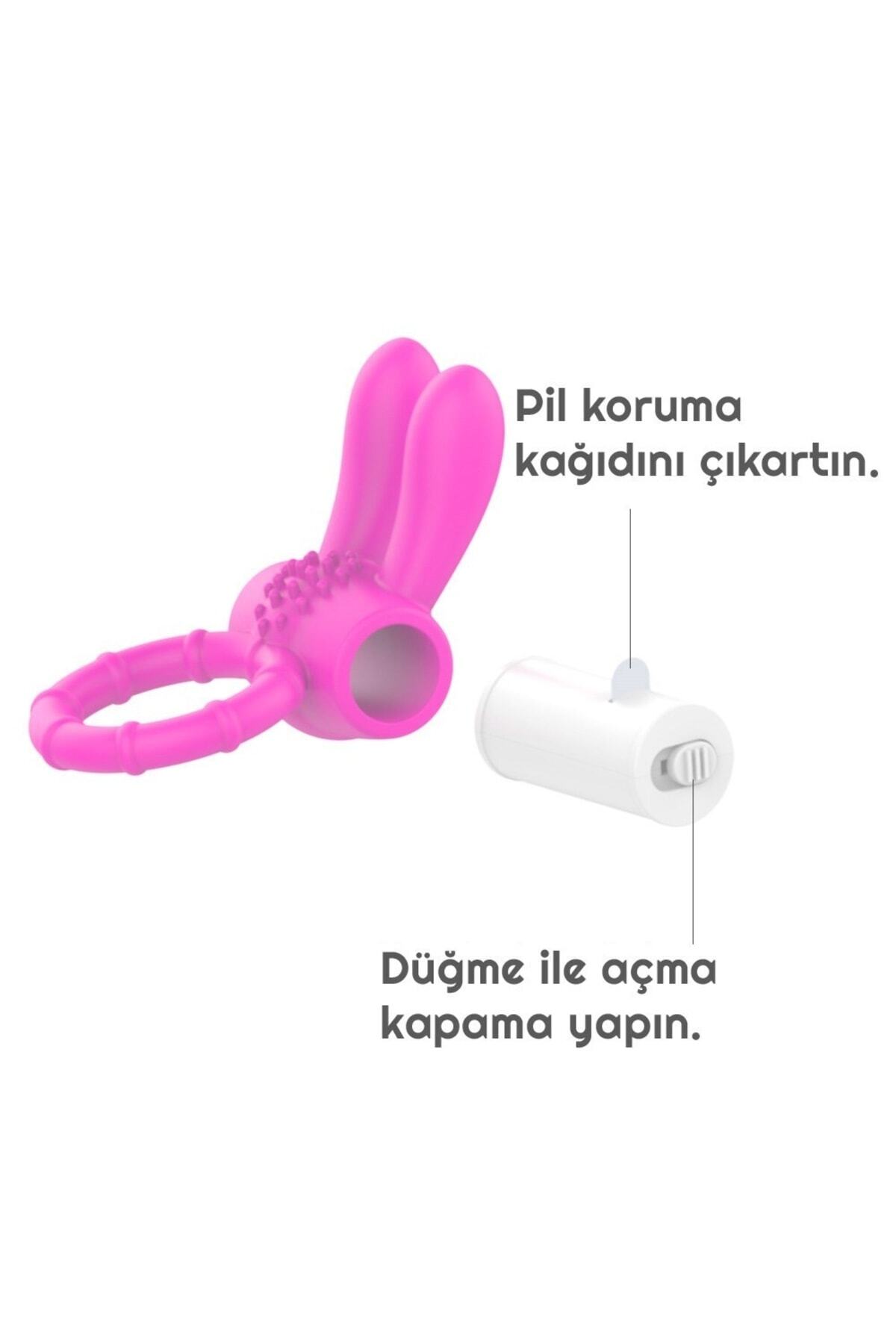 Penix Tavşan Kulaklı Titreşimli Penis Halkası 2