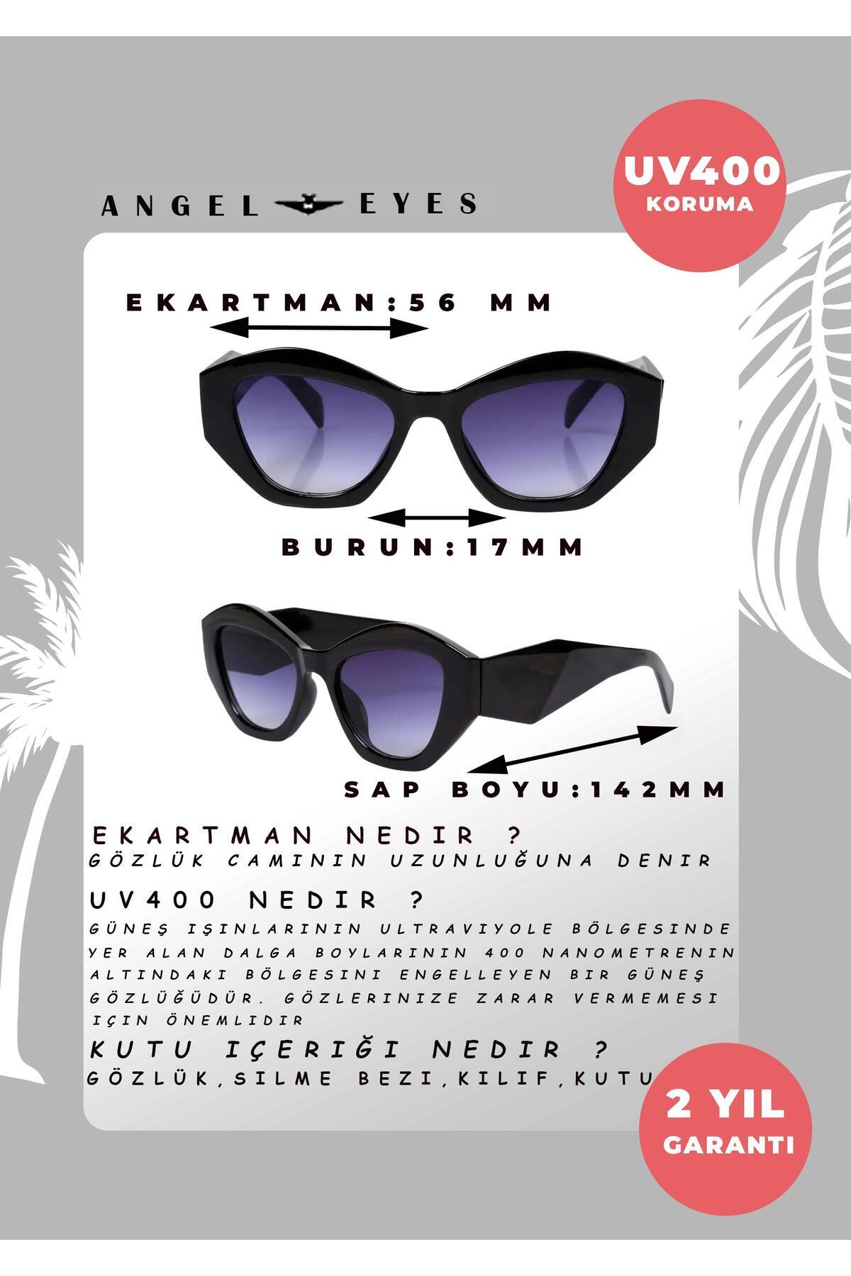 انجل آیز عینک آفتابی یونیسکس مستطیلی فریم مشکی Pr-8803c1