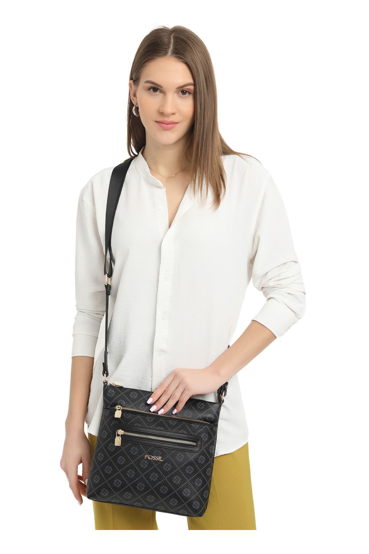 کیف زنانه مشکی 27x26x7 سانتی متری کراس بادی 05FM24Y1006