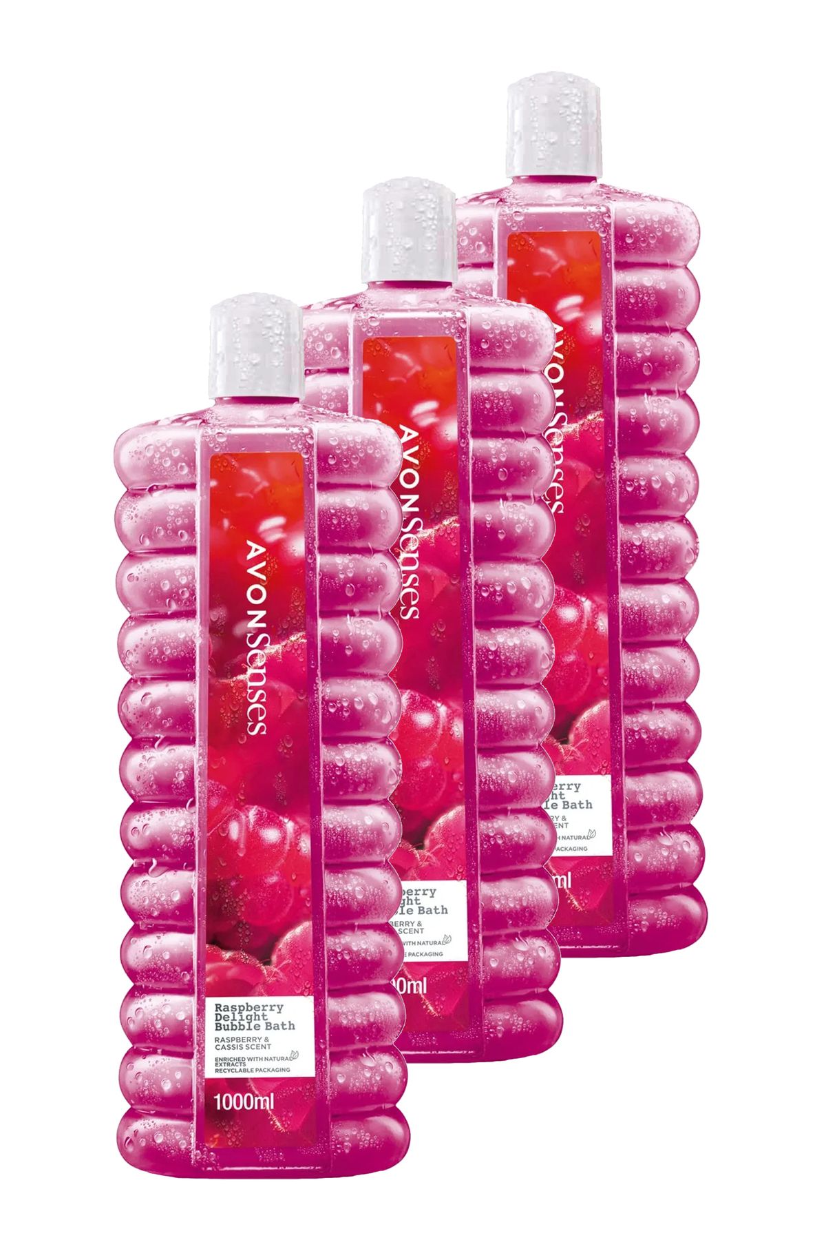 Senses Raspberry Delight Raspberry and Black Currant Bath Bubble 1 Lt. ست سه تایی Avon