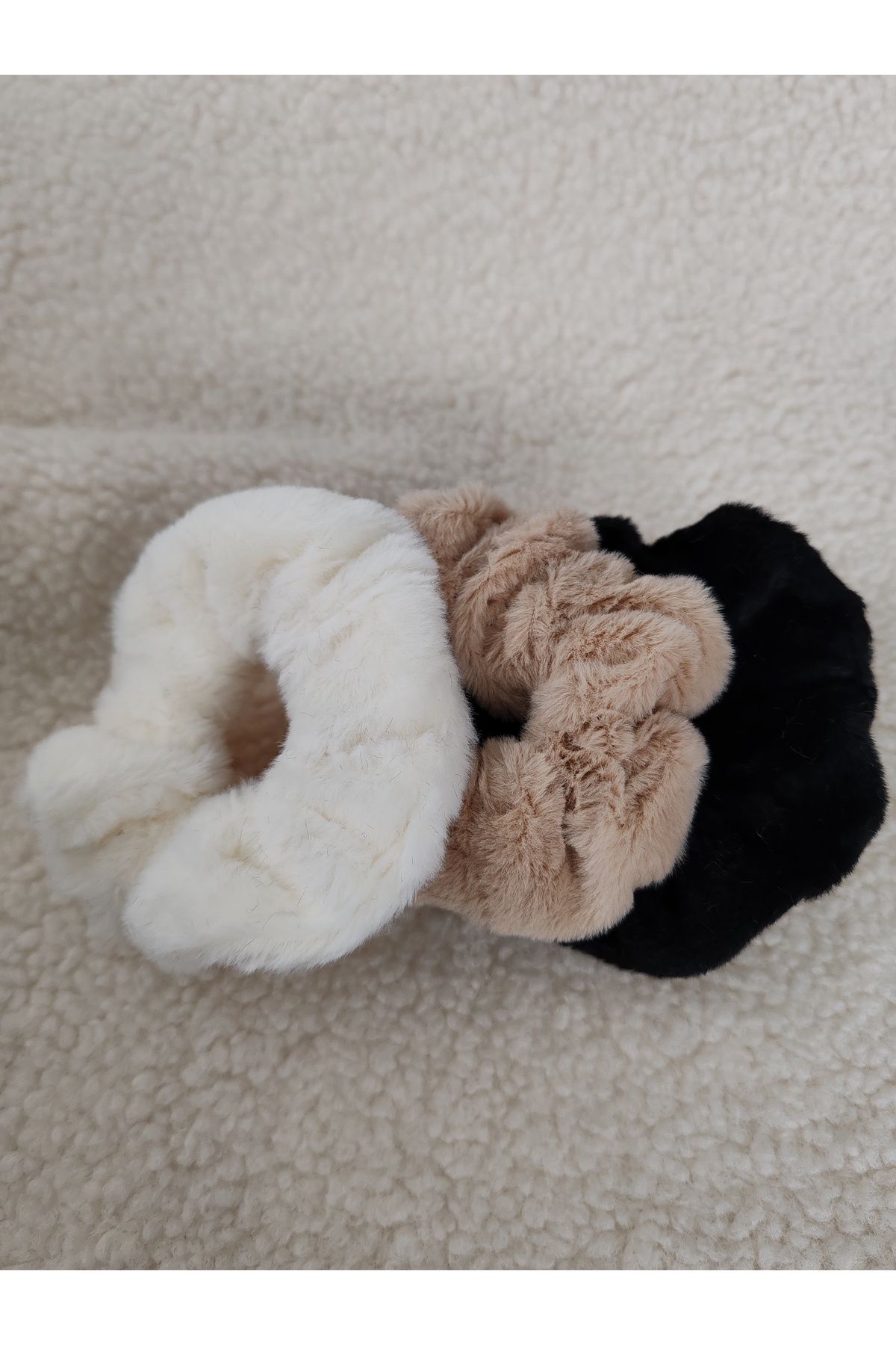 İLKYAZ-ilkyaz Accessory Plush Bagel Buckle Set-scrunchie 2