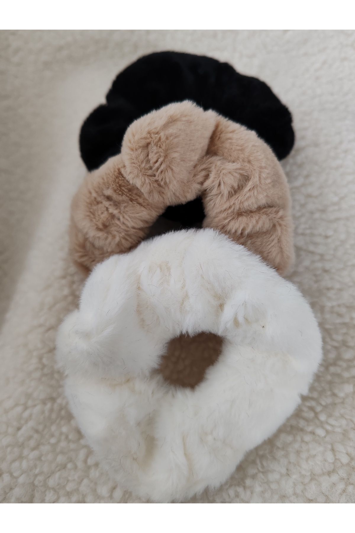 İLKYAZ-ilkyaz Accessory Plush Bagel Buckle Set-scrunchie 1