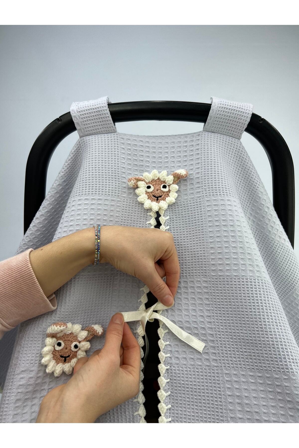 Atölye Eda Exclusive El Işi Kuzulu Pike Puset Örtüsü fotoğrafı 2 (önizleme)