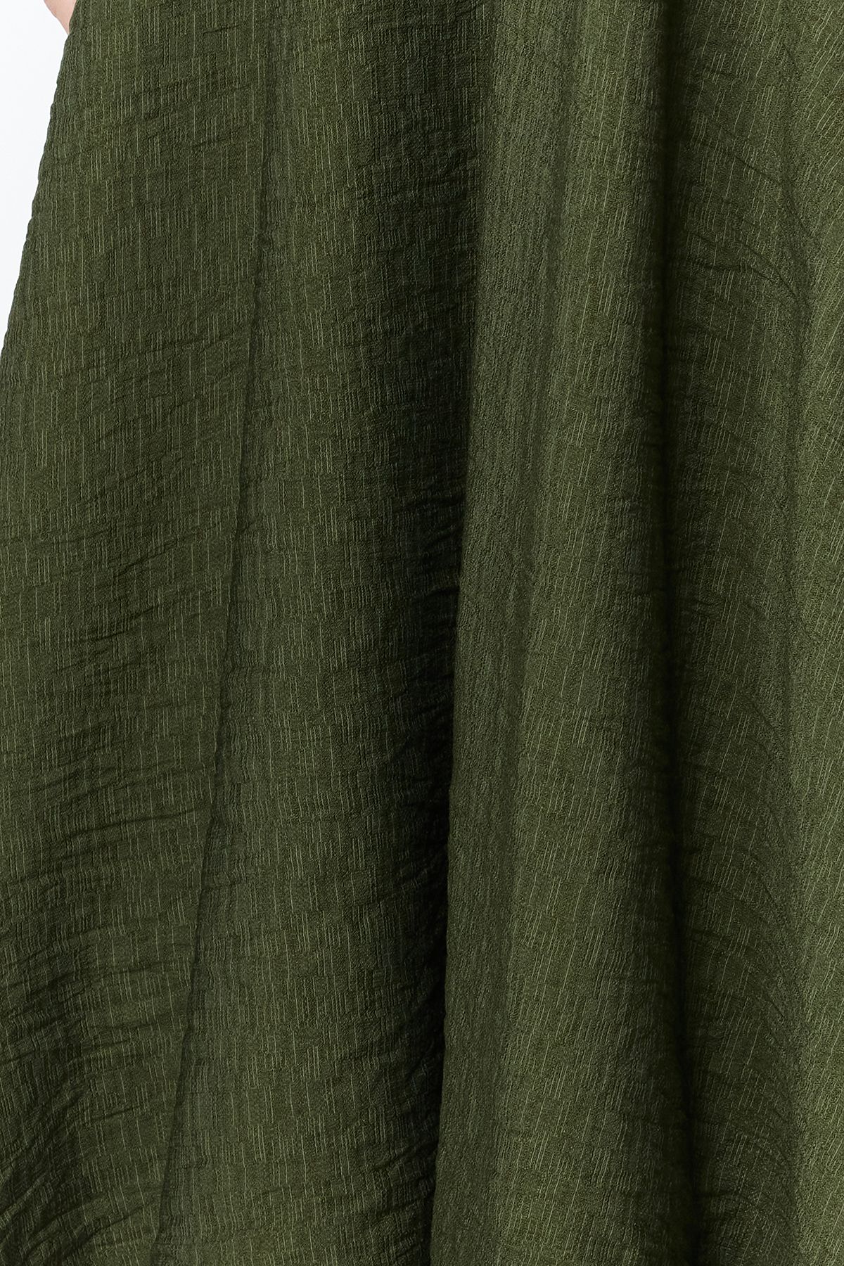 Trendyol Collection-Košilový límec v khaki áčkové linii Guiped Midi tkané šaty TWOSS21EL1023 4