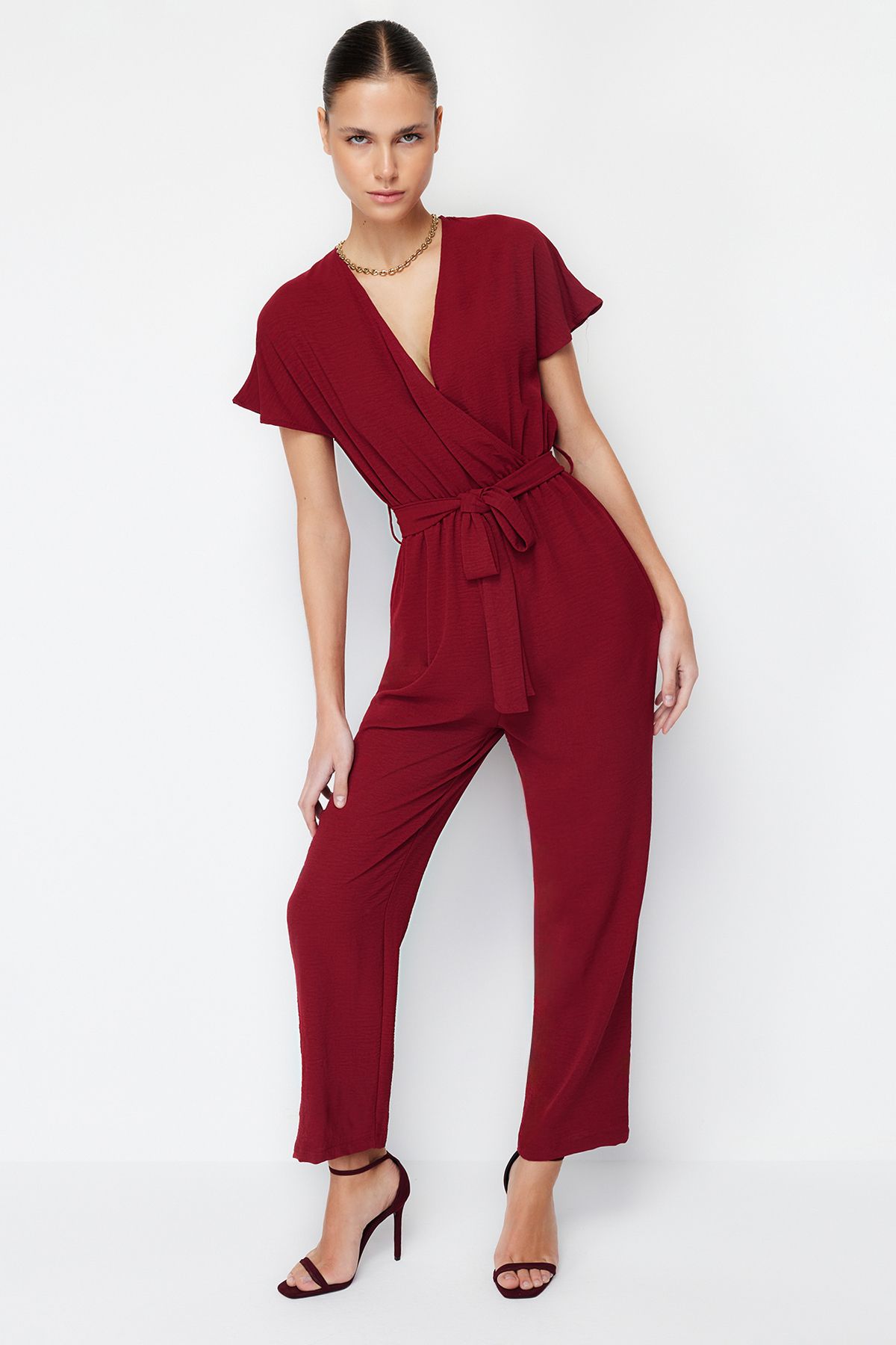 Burgundy jump suit 2025