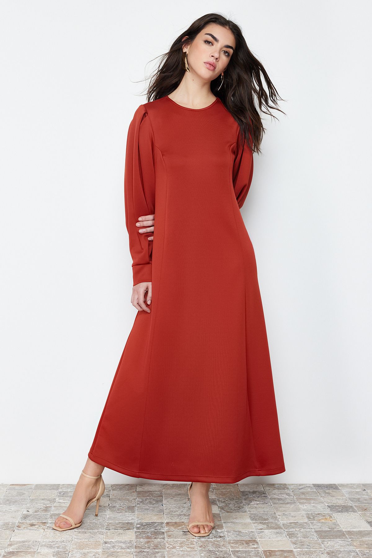 Trendyol Modest-Rochie de scafandru A-Line Tile Color - TCTSS24EB00110 2