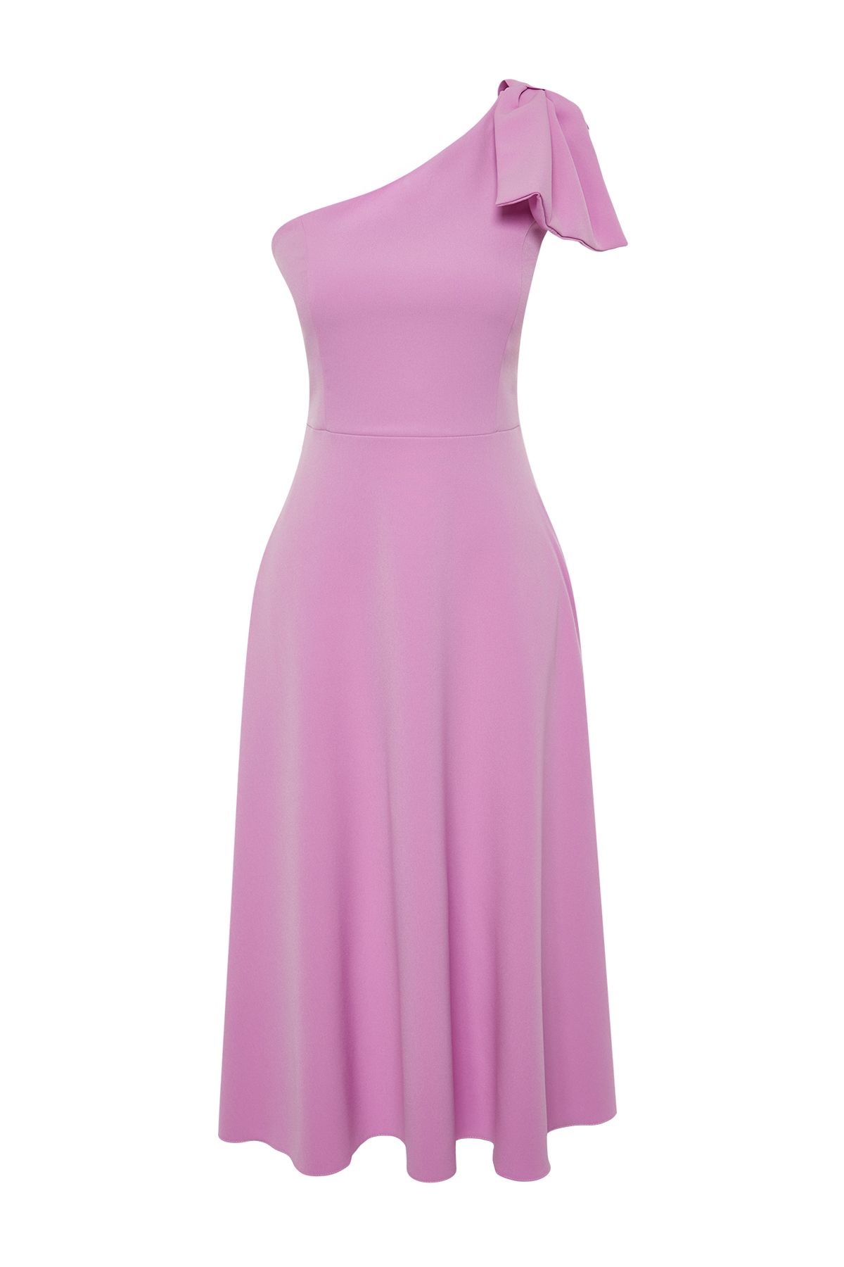 Trendyol Collection-Rosa A-Linien-Schleife, schickes Abendkleid, Nachtabendkleid, Abschlusskleid TPRSS24EL00105 7