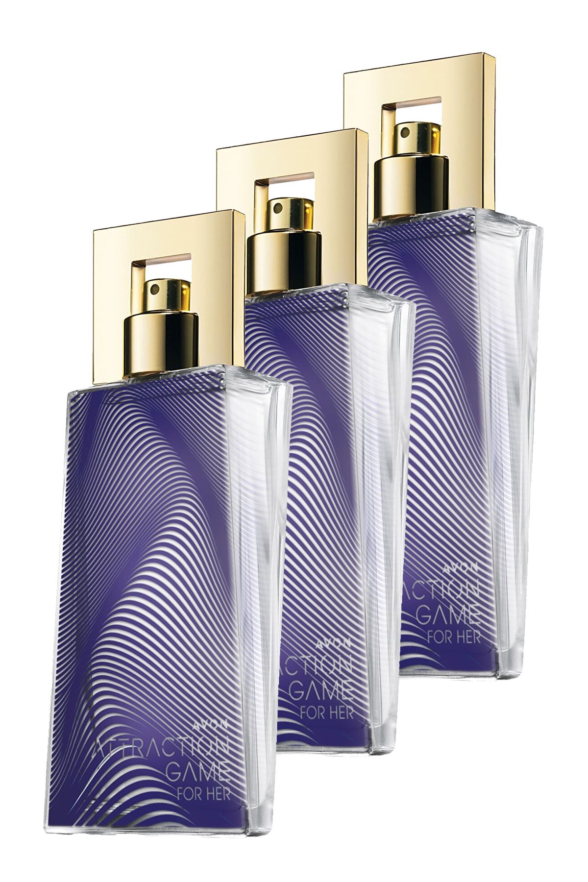 بازی Attraction عطر زنانه Edp 50 Ml. مجموعه سه تایی Avon