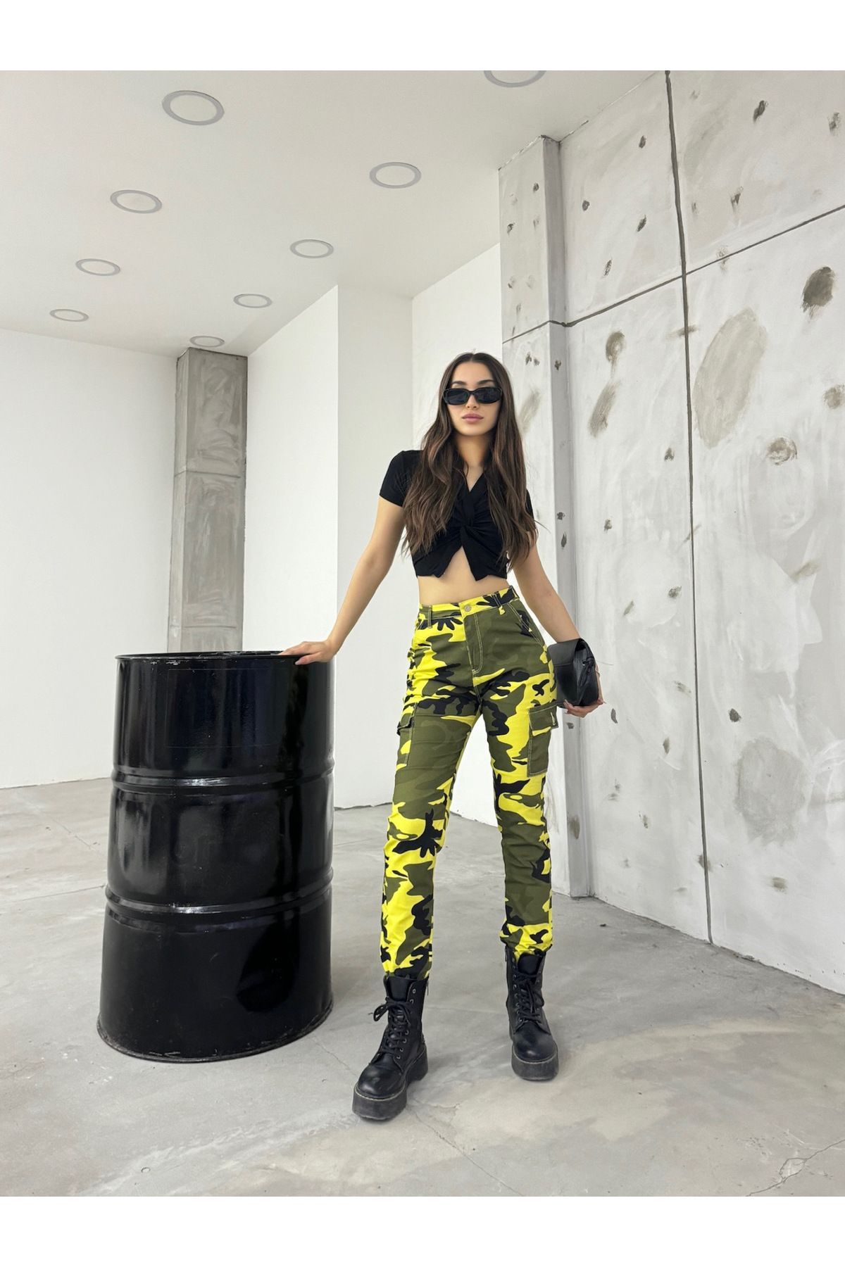 Yellow camouflage best sale trousers