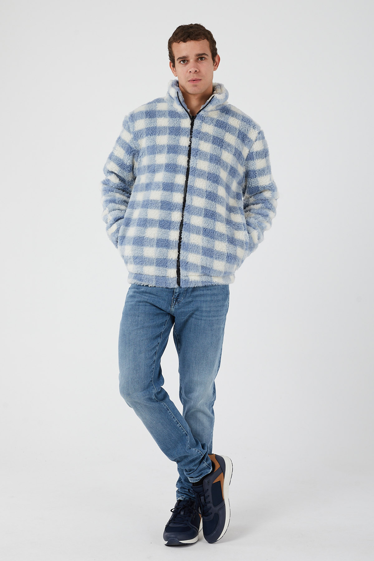 کاپشن مردانه آبی UNIQROY | 23022 اورجینال - تصویر 3