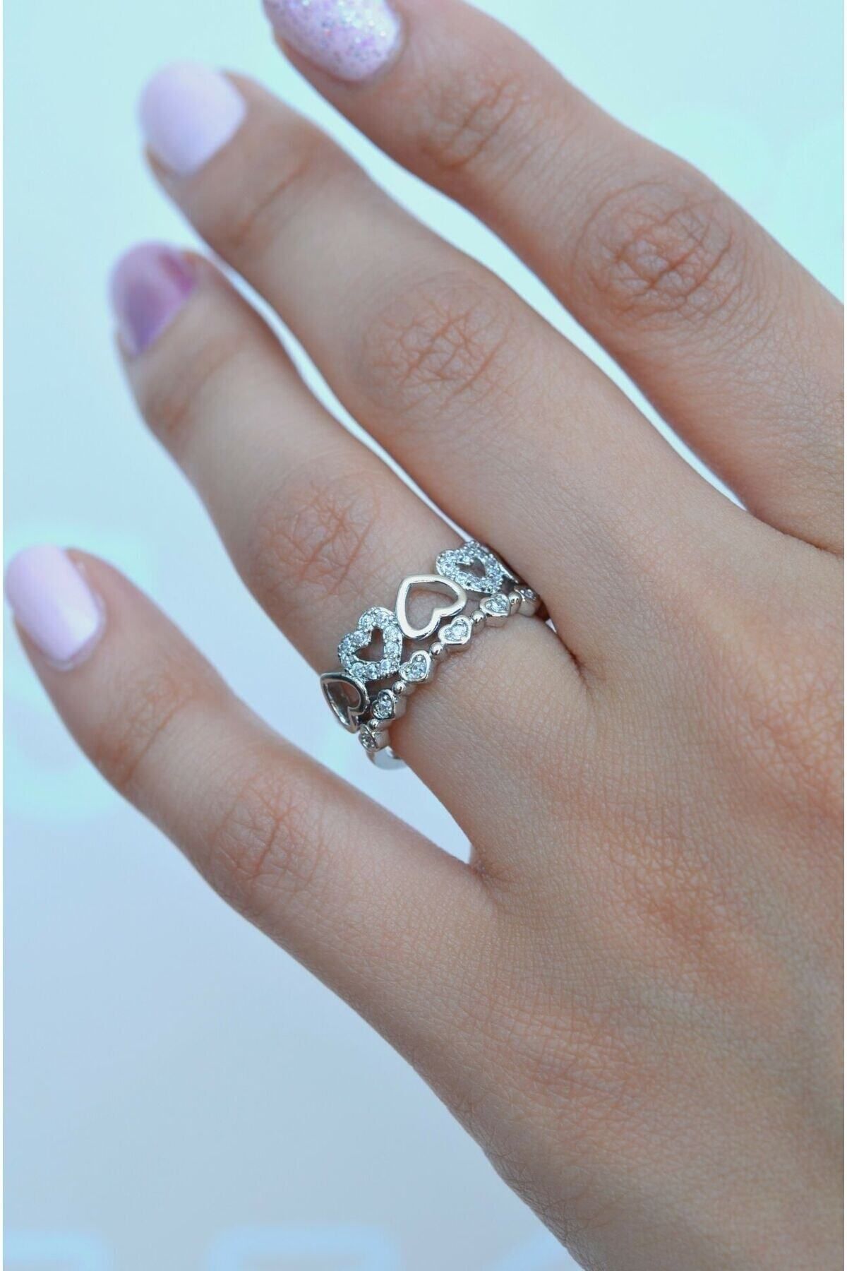 Double cheap silver ring