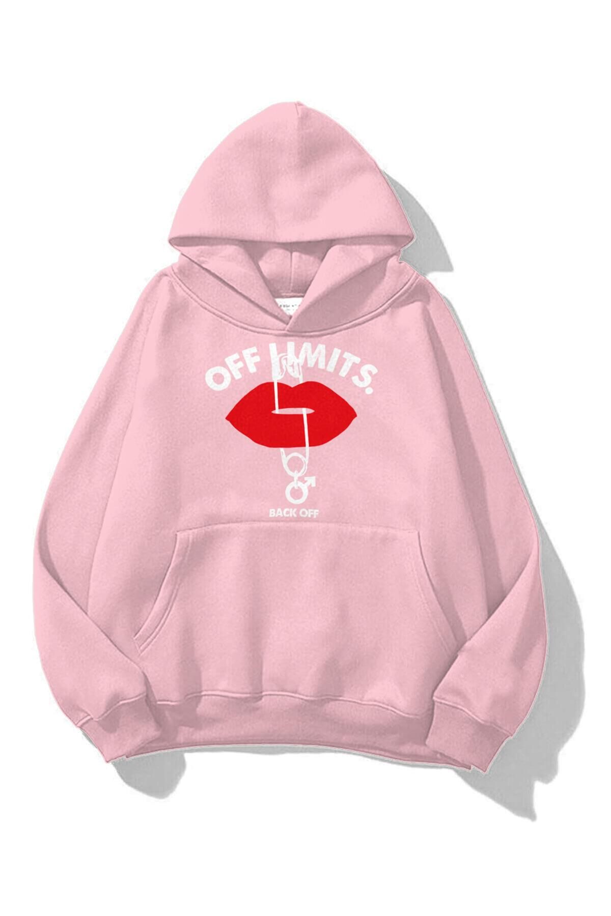 Trendiz Unisex Off Limits Sweatshirt Hoodie Pink Trendyol