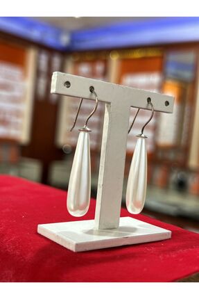 Firuze Gümüş Damla Modeli Asmalı Inci Gümüş Kadın Küpe