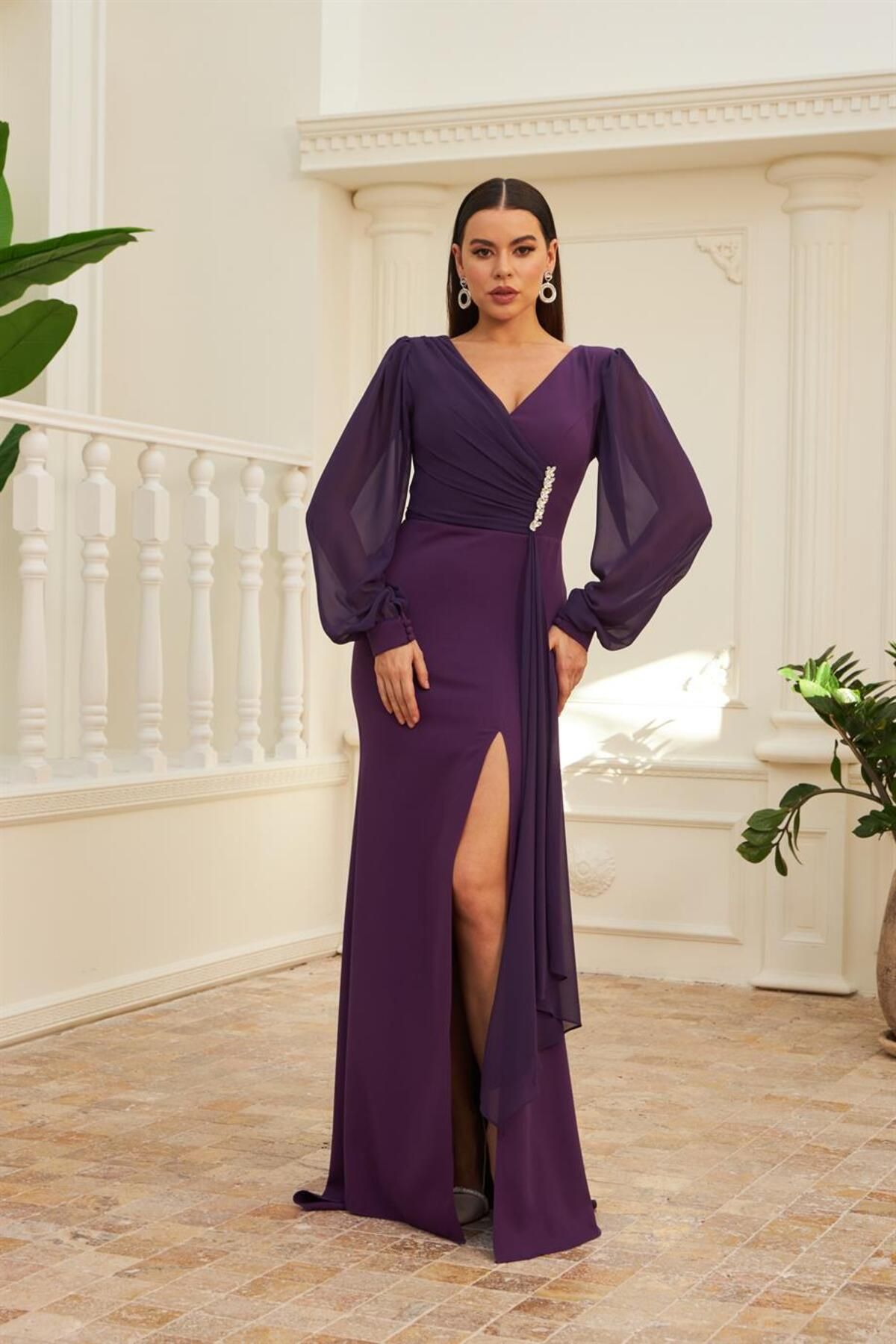 Long plum clearance dress