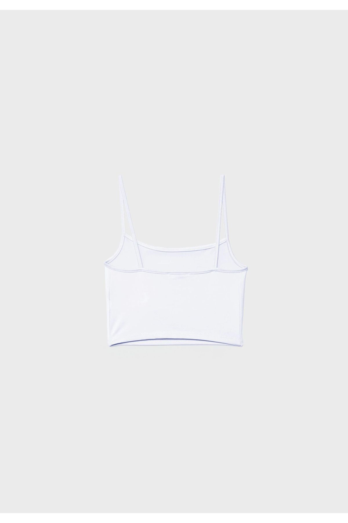 My Blog-Top alb Crop pentru femei - Design cu bretele 7