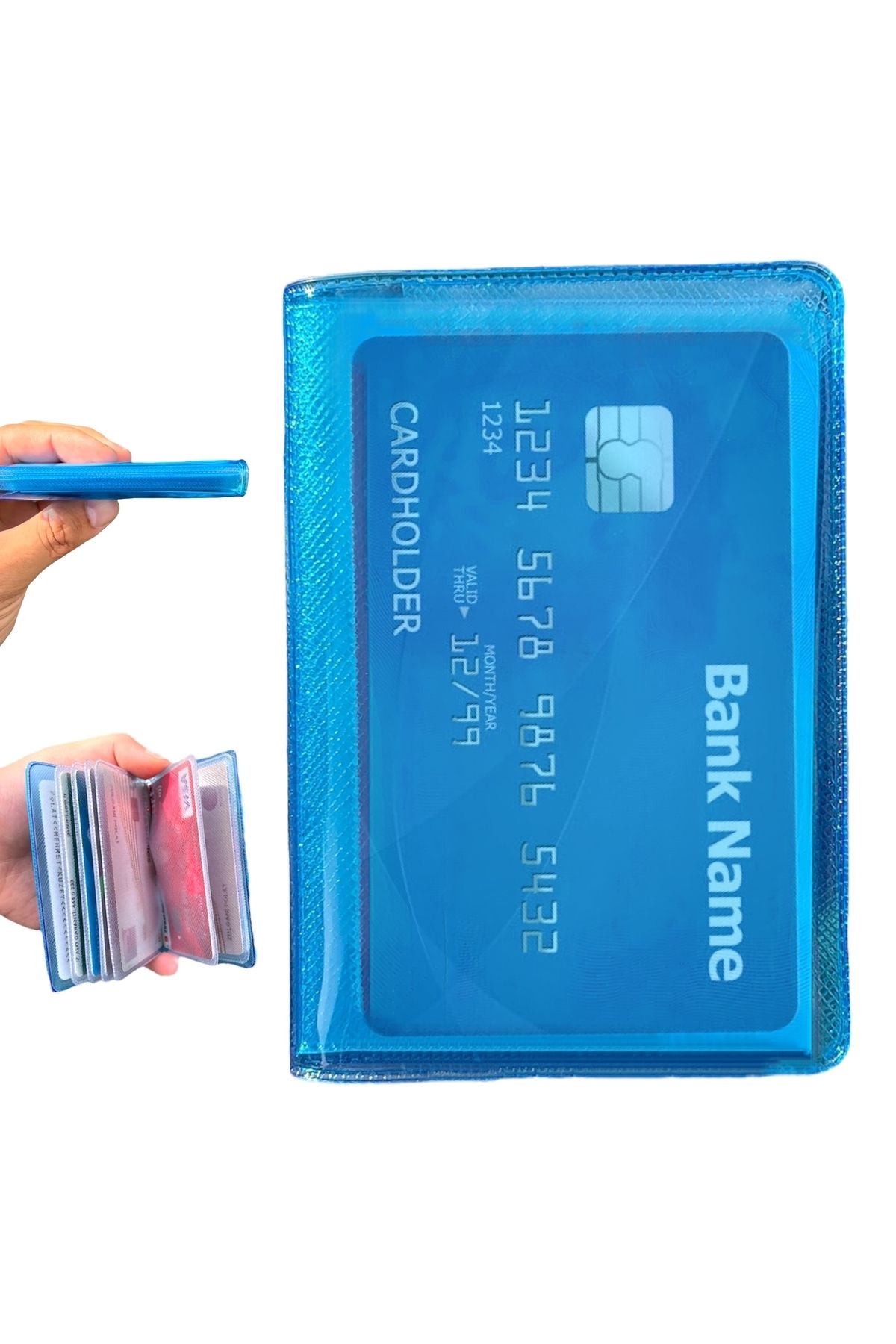 Gempo-Neon Unisex Transparent Wallet Practical Wallet with Card Holder 1