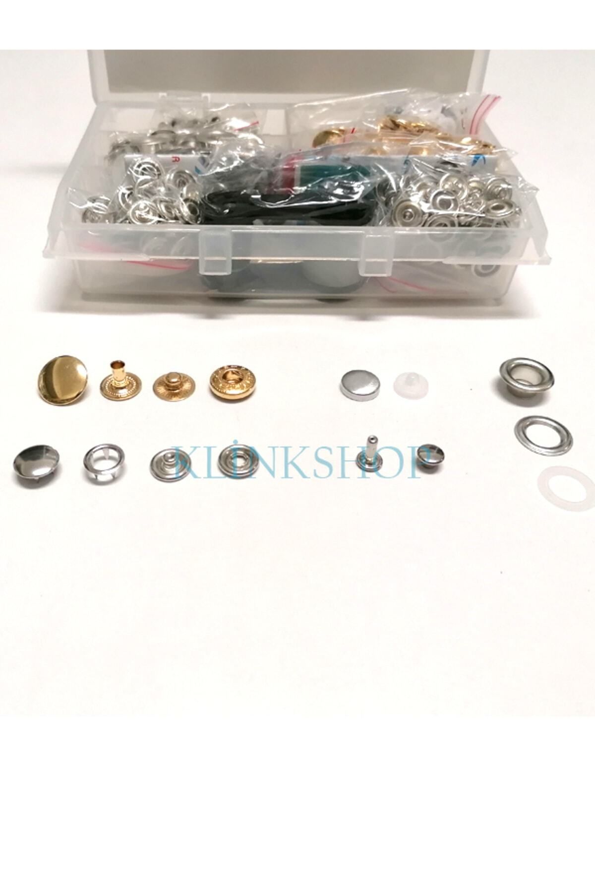 Klinkshop-Hobby Set with Hammer Application Apparatus - Eyelet, Snap, Rivet, Button Capsule - 125 Pieces of Materials and Apparatuses 2
