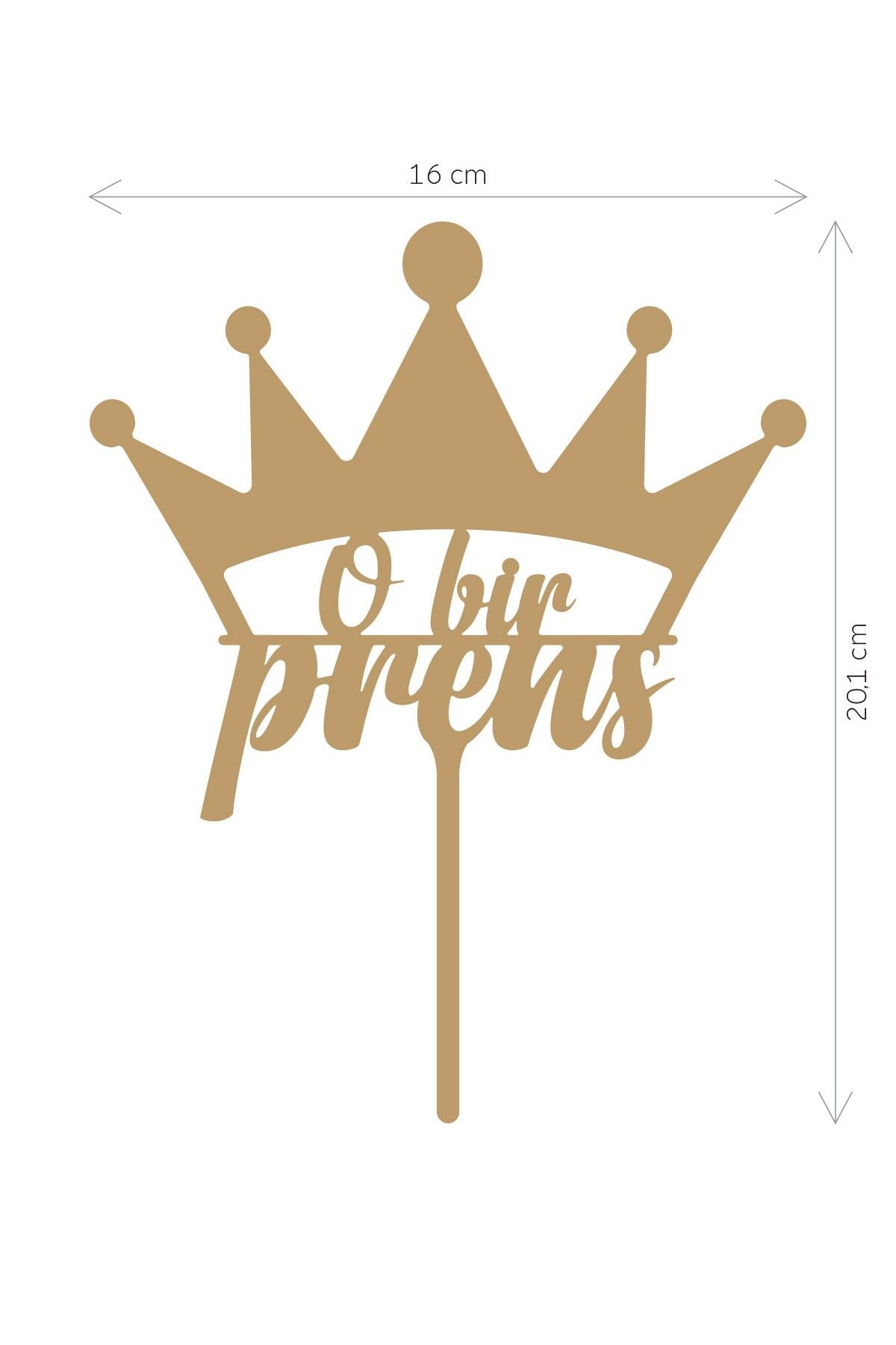 Artikel-Silver He is a Prince Written Mirror Plexi Cake Top, Birthday Party, Plexi Cake Decoration 2