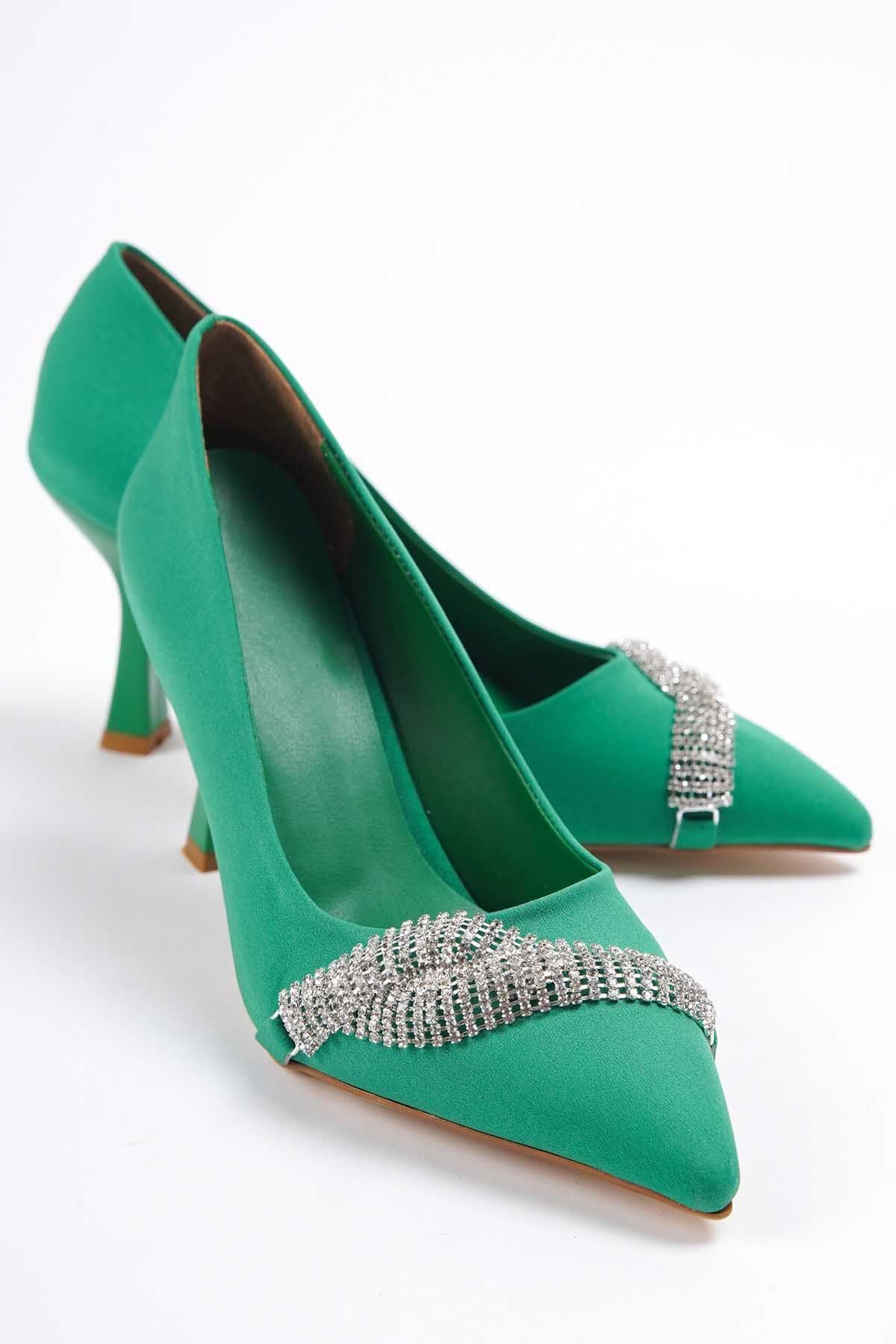 MODAADAM Women s Jude Stone Stiletto Shoes Green Trendyol