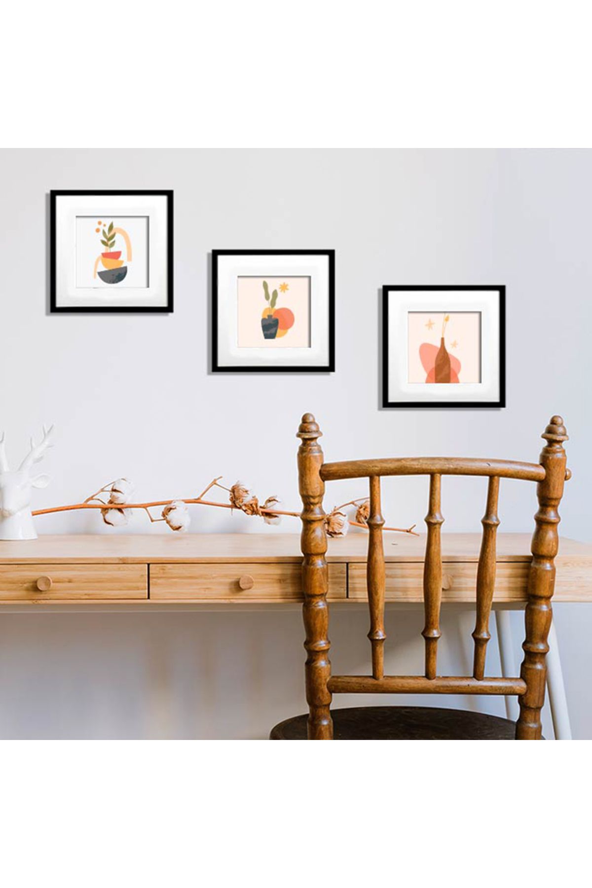 Lodos-21x21cm Square Frames with Adhesive Disconnect and Mat - Pack of 3 8
