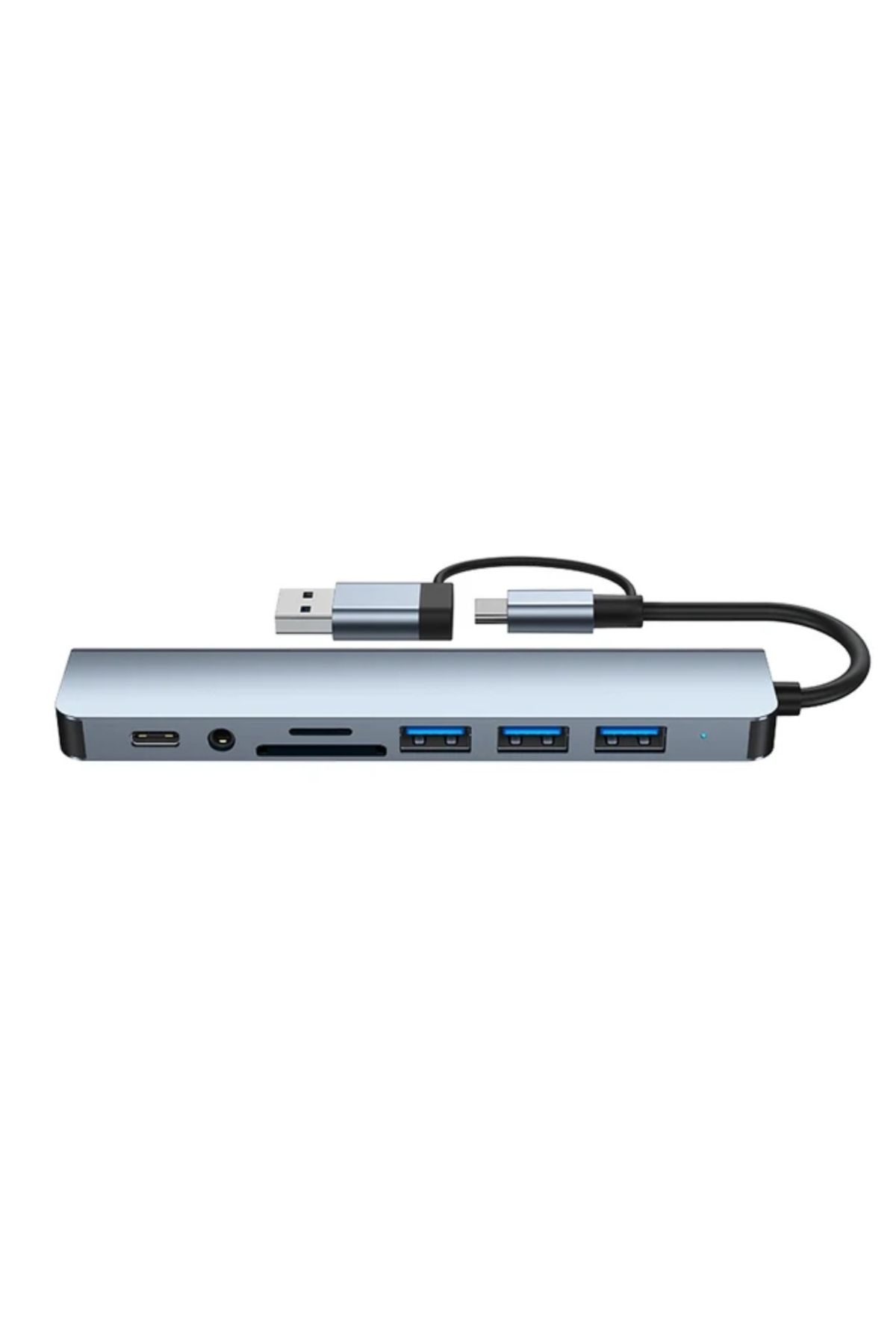 comse-8 In 1 Usb Type-c usb 2.0/3.0 Audio 3.5 TF SD Converter Adapter Multi-port Multiplexer Usb Hub 3