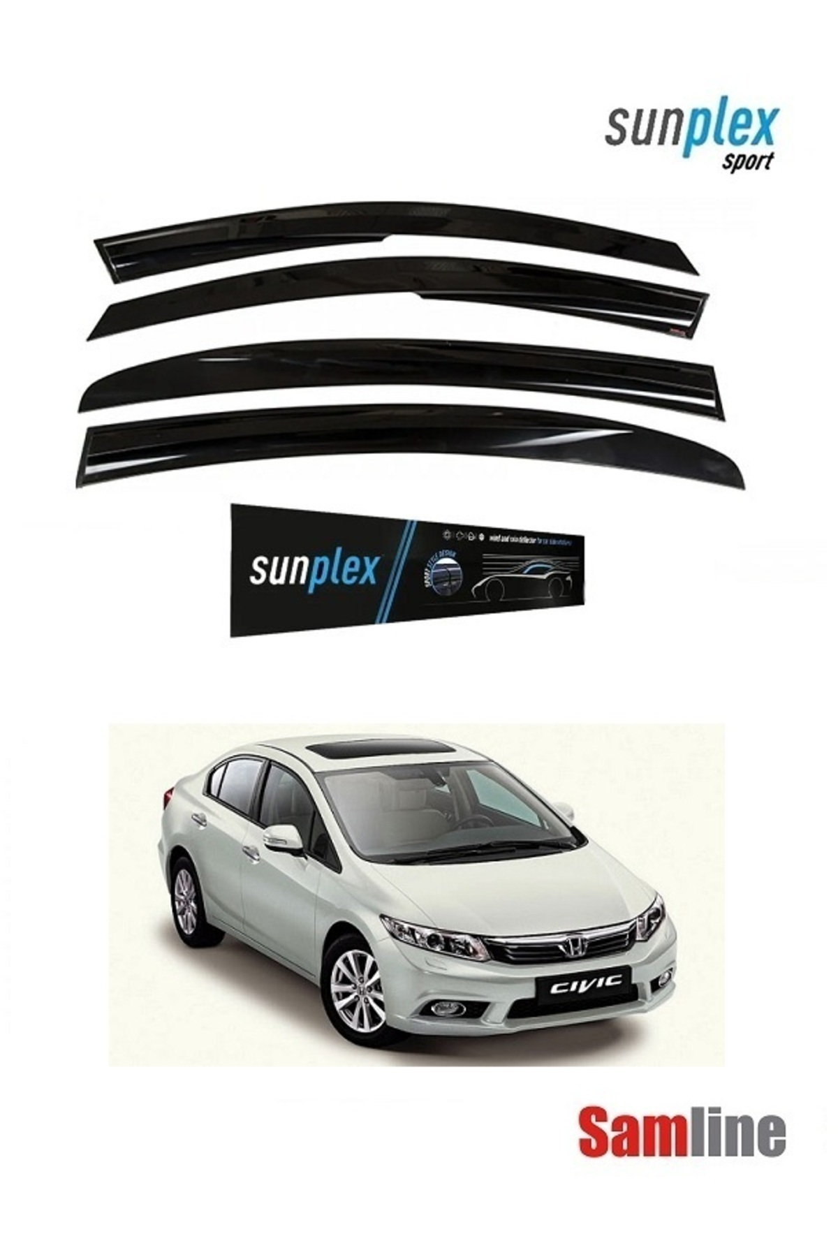SUNPLEX Honda Civic Fb7 2013 Modeller Için Cam Rüzgarlığı Takım (4 CAM ...