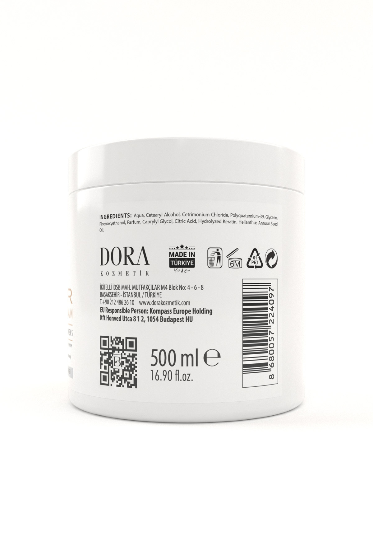 Saç Bakım Kremi Keratin Güçlendiren ve Yenileyen Saç Bakım Kremi - 500 ml — BKYSK3000 — تصویر 4 از 6