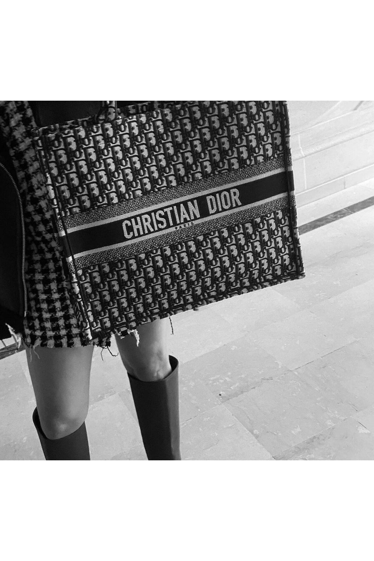 Doze-Black Patterned Tote Canvas Shoulder Bag 2