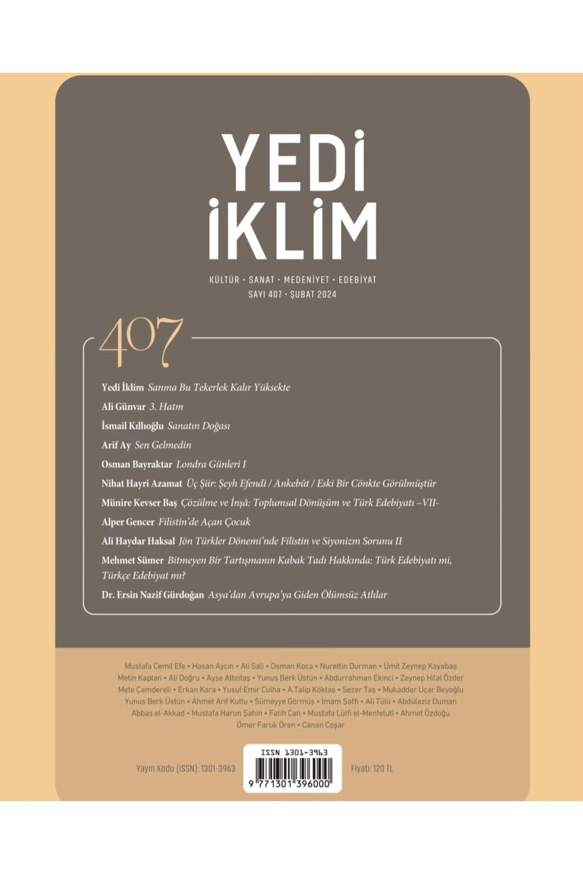 Yedi İklim 407.Sayı Şubat 2024
