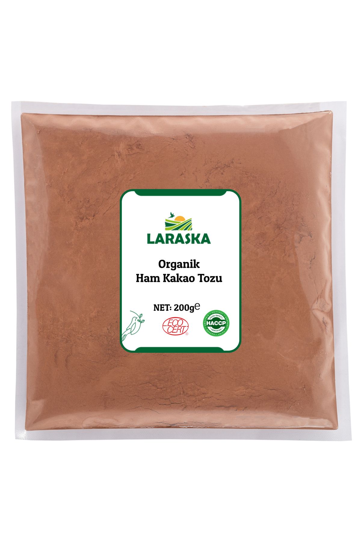 Laraska Organik Organik Ham Kakao Tozu 200g - Certified Organic Raw Cacao Powder 200g