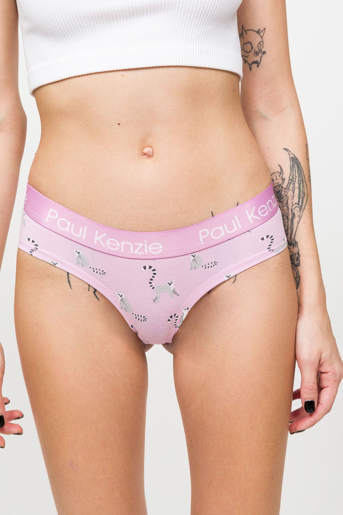 Paul Kenzie-Gemusterte Damen Cheeky Panties – Öko-Charaktere – Lemur 5
