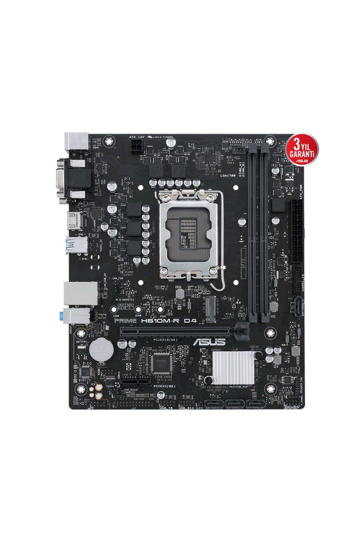 PRIME H610M-R D4 Intel H610 Soket 1700 DDR4 3200MHz M.2 mATX Anakart 2