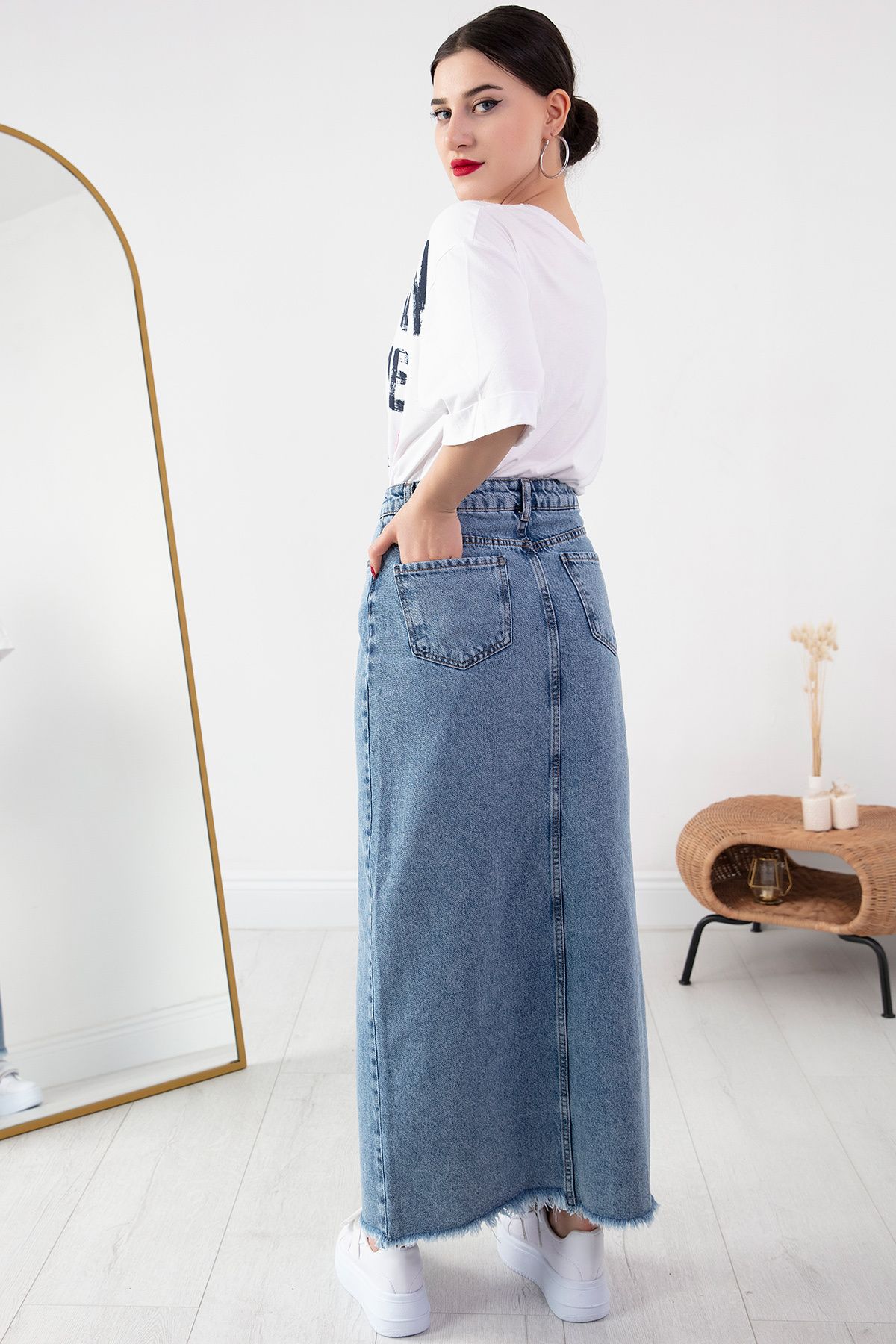 PULLIMM-Front Triangle Long Skirt STK3065 6