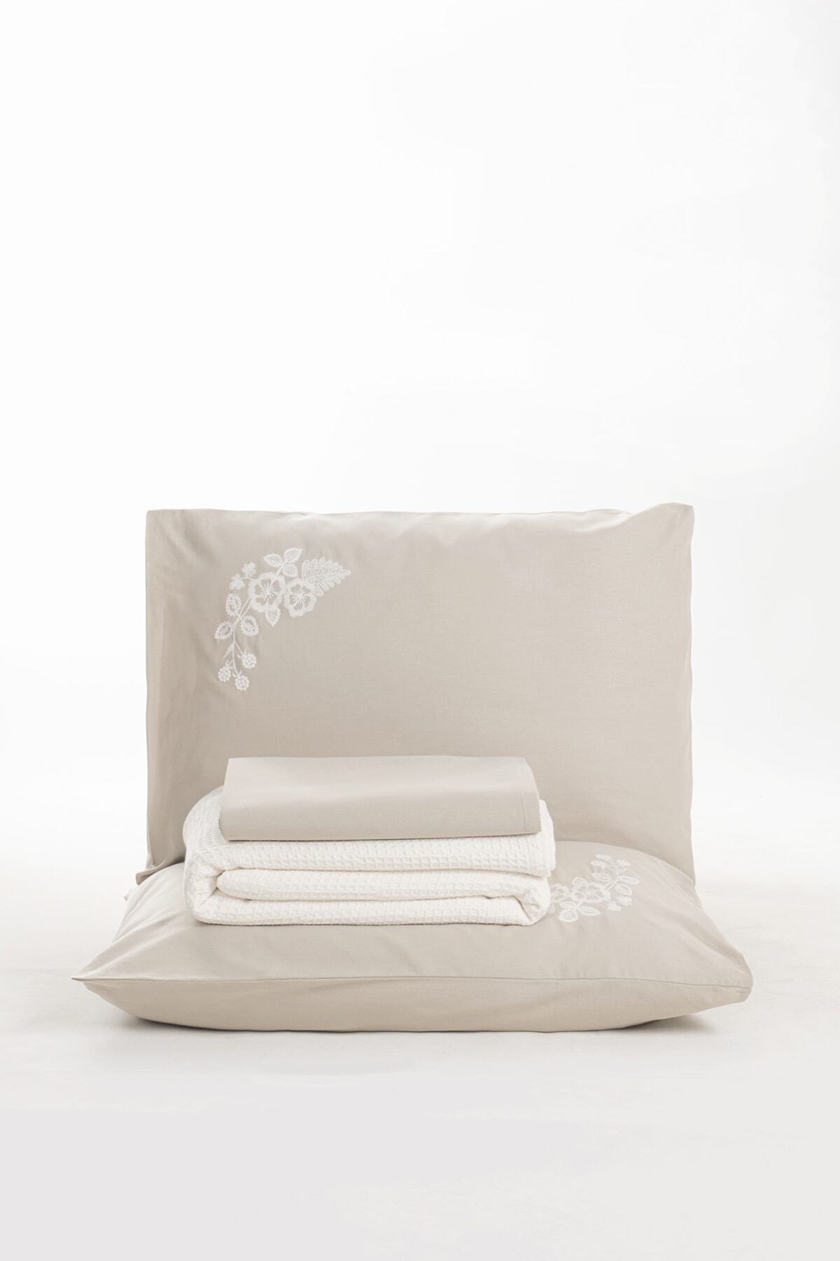 Cotton Box Spin Çift Kişilik Pike Takımı Cadis Krem 4
