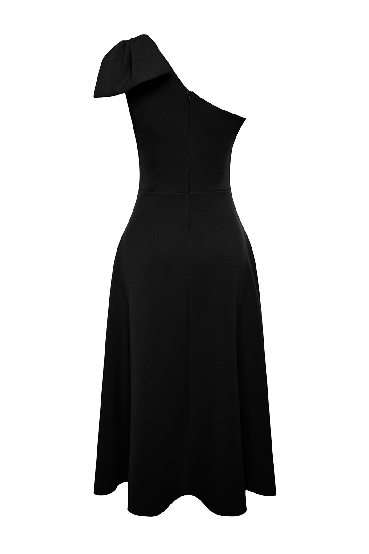 Trendyol Collection-Stilvolles schwarzes Abendkleid im A-Ausschnitt mit Schleifendetail - TPRSS24EL00105 7
