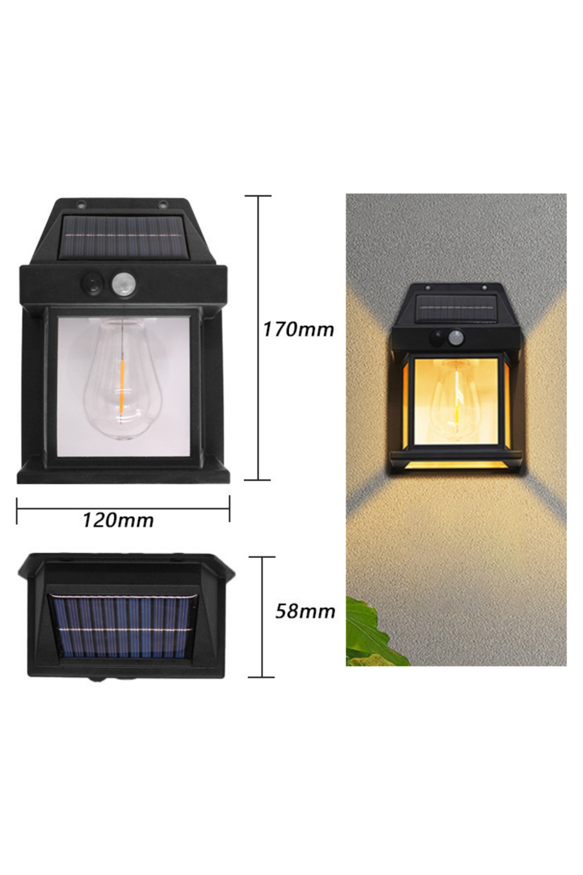 DEKOHOP Güneş Enerjili Bahçe Aydınlatması 2 li PAKET Aplik Dekor Solar ...