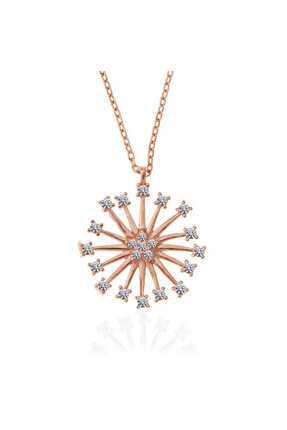 Aya Diamond Gümüş Rose Çiçek Kadın Kolye