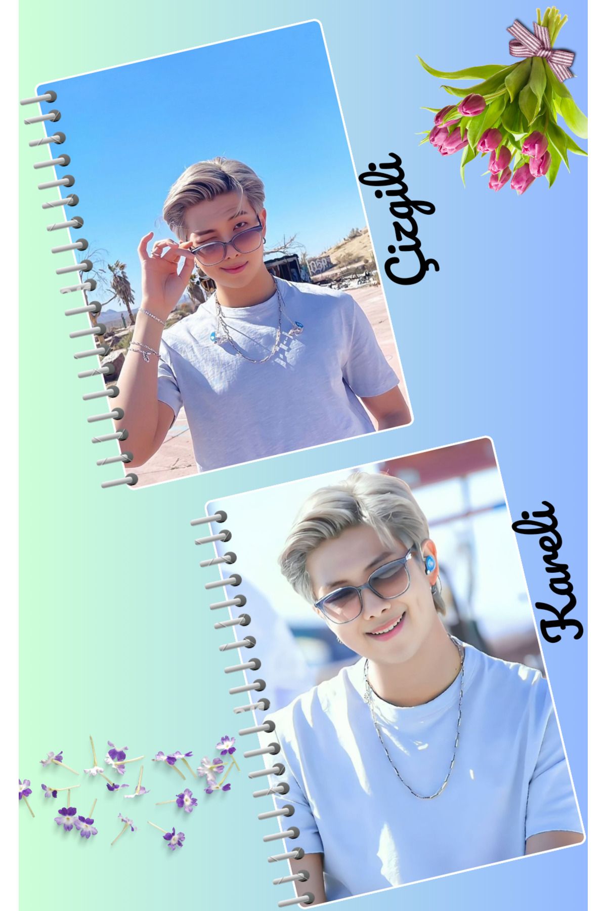 animeandyourworld-Rm bts notebook set 2 pcs A4 size 21*30 lined + checked 60 syf 1