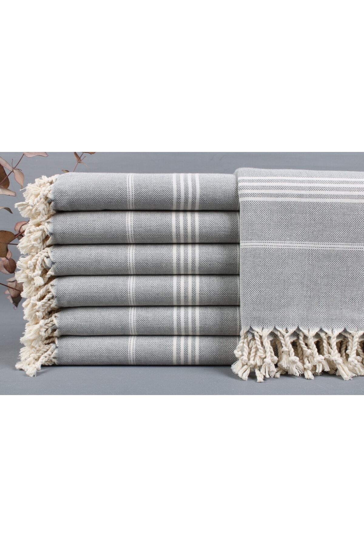 Peshtemal Grey Beach Peshtemal 100x170 Cm Cotton Peshtemal Turkey Peshtemal