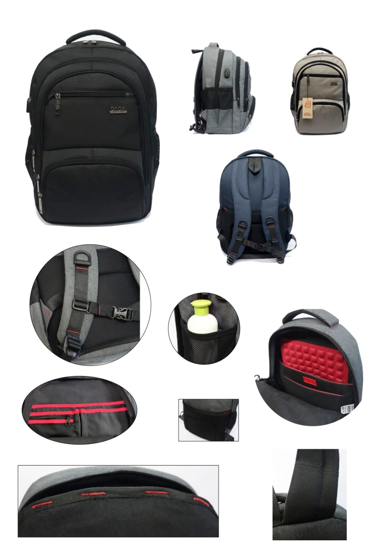 کوله پشتی زنانه خاکستری Case Club | Sırt Çantası-04 اورجینال - تصویر 2