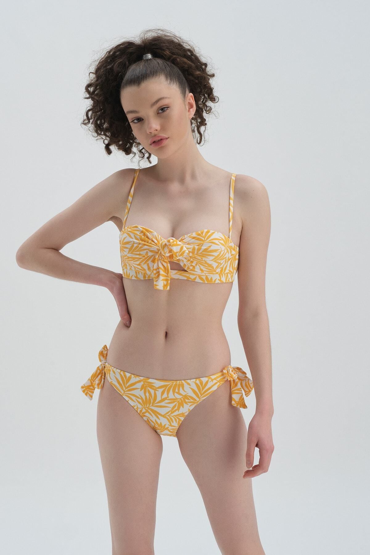 Dagi-Gelbe Bikinihose mit normaler Taille 4