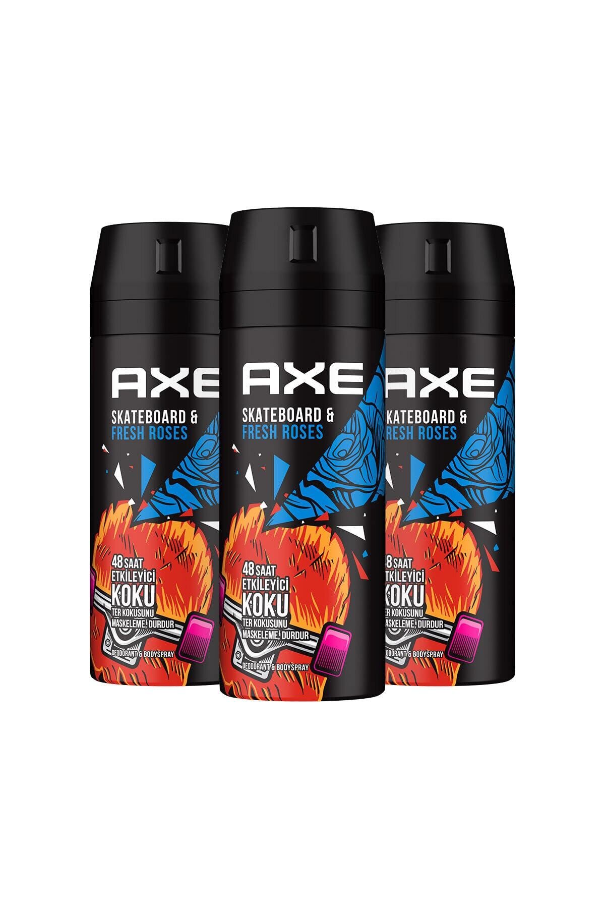 Axe Erkek Deodorant Sprey Skateboard Fresh Roses 48 Saat